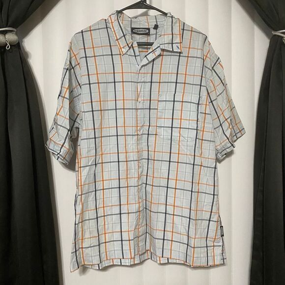 burnside Other - Burnside coral/grey/blue plaid button up